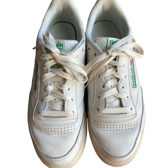 Reebok Club C85 Off White & Green Sneakers - Picture 2 of 4